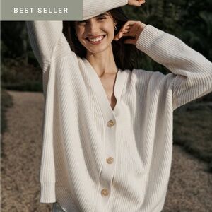 Jenni kayne ivory cocoon cashmere cardigan